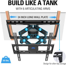 Load image into Gallery viewer, Mounting Dream TV Mount Full Motion TV Wall Mounts for 26-55 inch, Some up to 65 inch LED, LCD Flat Screen TV, Wall Mount Bracket up to VESA 400 x 400mm 99 lbs. Fits 16”, 18”, 24” Wood Studs MD2380-24