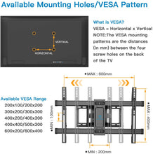 Load image into Gallery viewer, PERLESMITH Full Motion TV Wall Mount Bracket Dual Articulating Arms Bear up to 132lbs for Most 37-70 inch TV with Tilt, Swivel, Rotation fit LED, LCD, OLED, Plasma Flat Screen TV, Max VESA 600x400mm