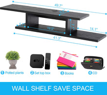 Load image into Gallery viewer, FITUEYES Wall Mounted Media Console,Floating TV Stand Component Shelf,Black Grain,DS211801WB