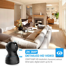 Load image into Gallery viewer, Security Camera Pet WiFi Camera - KAMTRON 1536P Indoor Wireless IP Camera Full HD 3MP Home Video Surveillance System with IR Night Vision, Motion Detection and Two-Way Audio - Cloud Storage