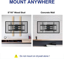 Load image into Gallery viewer, RENTLIV TV Mount Full Motion with Articulating Arms for 37-70 inch Flat Curved Screen LED 4K TVs, Tilt Swivel Rotation TV Wall Mounts TV Bracket with Max VESA 600x400mm,Fits 8" 16" Wood Studs