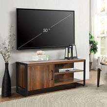 Load image into Gallery viewer, Amzdeal TV Stand Entertainment Center for Television up to 43", TV Cabinet Media Console with Cabinet Door, Storage Shelves and Metal Frame for Living Room, Rustic Brown