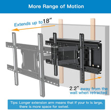 Load image into Gallery viewer, TV Wall Mount Bracket Full Motion- Fits 16”, 24” Wood Studs Articulating Swivel TV Mount for 37-75 Inch LED, LCD, OLED, Flat Screen TVs - Weight up to 132lbs - VESA 600x400mm PERLESMITH