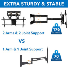 Load image into Gallery viewer, Mount-It! Long Extension TV Mount, Dual Arm Full Motion Wall Bracket with 36 inch Extended Articulating Arm, Fits Screen Sizes 50 55 60 65 70 75 80 85 90 Inch, VESA 800x400mm Compatible, 176 lb