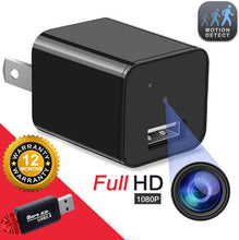 Load image into Gallery viewer, Hidden Camera Spy Camera Charger Full HD 1080P Surveillance Camera Mini Spy Nanny Camera Portable Hidden Cam 2020