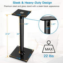 Load image into Gallery viewer, PERLESMITH Universal Floor Speaker Stands 26 Inch for Surround Sound, Klipsch, Sony, Edifier, Yamaha, Polk & Other Bookshelf Speakers Weight up to 22lbs - 1 Pair