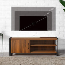 Load image into Gallery viewer, Amzdeal TV Stand Entertainment Center for Television up to 43", TV Cabinet Media Console with Cabinet Door, Storage Shelves and Metal Frame for Living Room, Rustic Brown