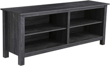 Load image into Gallery viewer, Rockpoint Plymouth Wood TV Stand Storage Console, 58", Charcoal