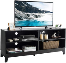 Load image into Gallery viewer, Tangkula Wooden TV Stand, Rustic Style Universal Stand for TV's up to 65" Flat Screen, Home Living Room Storage Console Entertainment Center, 58 Inch TV Stand (Walnut)