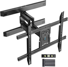 Load image into Gallery viewer, PERLESMITH Full Motion TV Wall Mount for 37-80 Inch Flat Curved TVs with Smooth Tilts Swivel & Extends - Dual Articulating Arms Wall Mount TV Bracket Supports TVs up to 132 lbs Max VESA 600x400