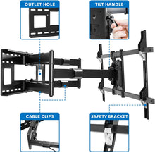 Load image into Gallery viewer, Mount-It! Long Extension TV Mount, Dual Arm Full Motion Wall Bracket with 36 inch Extended Articulating Arm, Fits Screen Sizes 50 55 60 65 70 75 80 85 90 Inch, VESA 800x400mm Compatible, 176 lb