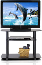 Load image into Gallery viewer, FURINNO Turn-N-Tube 3-Tier TV Stand, Espresso\/Black