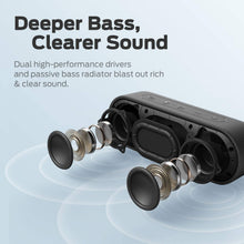 Load image into Gallery viewer, Tribit XSound Go Bluetooth Speaker - Speakers Bluetooth Wireless with Rich Bass, IPX7 Waterproof, 12W Powerful Sound, 24H Playtime, Portable Speaker with Built-in Mic & 66 ft Bluetooth Range, Black