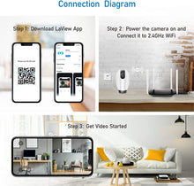 Load image into Gallery viewer, LaView PT Home Security Camera HD 1080P(2 Pack),Home Security System with Motion Detection,Include 2 SD Cards,32GB,Two-Way Audio, Night Vision,WiFi Home Indoor for Baby/pet,Alexa, USA Cloud Service