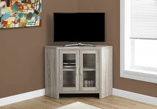 Load image into Gallery viewer, Monarch Specialties I Corner with Glass Doors TV Stand, 42", Dark Taupe