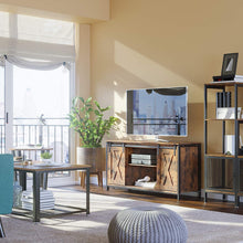 Load image into Gallery viewer, VASAGLE TV Stand with Adjustable Storage Shelves, Entertainment Center for 50 inch TV, TV Console with Sliding Barn Doors, TV Cabinet, Industrial Design, Rustic Brown ULTV45BX