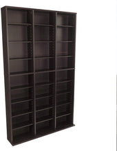 Load image into Gallery viewer, Atlantic Oskar Adjustable Media Cabinet - Holds 756 CDs, 360 DVDs or 414 Blu-Rays\/Games, 21 Adjustable and 6 Fixed Shelves PN in Espresso