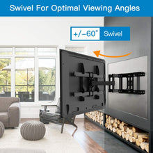 Load image into Gallery viewer, PERLESMITH Full Motion TV Wall Mount for Most 37-70 Inch TVs up to 132lbs - Fits 16”, 18”, 24” Wood Studs - Articulating TV Mount Dual Arms with Tilts, Swivels & Extends 16”, Max VESA 600x400mm