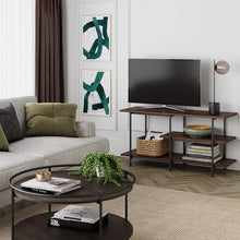 Load image into Gallery viewer, Nathan James Adler 3-Tier Modern TV Stand or Media Console Entertainment Center with Storage Shelves, Warm Walnut