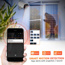 Load image into Gallery viewer, Outdoor Security Camera, 1080P WiFi Camera Surveillance Cameras, IP Camera with Two-Way Audio, IP66 Waterproof, Night Vision, Motion Detection, Activity Alert, Deterrent Alarm - iOS, Android
