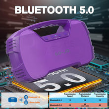 Load image into Gallery viewer, Portable Bluetooth Speakers V5.0, Waterproof Wireless Home Party Speaker, 25W Rich Bass Impressive Sound, 15 Hrs Playtime & Wireless Stereo Pairing, Built-in Mic, Durable for Indoor, Outdoor - Purple