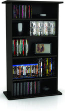 Load image into Gallery viewer, Atlantic Drawbridge Media Storage Cabinet - Store & Organize A Mix of Media 240Cds, 108DVDs Or 132 Blue-Ray\/Video Games, Adjustable Shelves, PN37935726 in Black