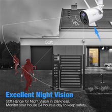 Load image into Gallery viewer, Conico Outdoor Security Camera, Wireless Rechargeable Battery Powered Camera 10400mAh, 1080P WiFi Surveillance Camera for Home with Night Vision, Two Way Audio, PIR Motion Detection, IP65 Waterproof