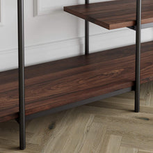 Load image into Gallery viewer, Nathan James Adler 3-Tier Modern TV Stand or Media Console Entertainment Center with Storage Shelves, Warm Walnut