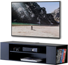 Load image into Gallery viewer, FITUEYES Wall Mounted Audio\/Video Black Wood Grain for Xbox one \/PS4\/ vizio\/Sumsung\/Sony TV DS210002WB