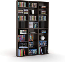 Load image into Gallery viewer, Atlantic Oskar Adjustable Media Cabinet - Holds 756 CDs, 360 DVDs or 414 Blu-Rays\/Games, 21 Adjustable and 6 Fixed Shelves PN in Espresso