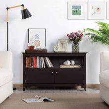 Load image into Gallery viewer, YAHEETECH X Shape Wooden TV Stand Base Console Storage Cabinet Home Media Entertainment Center with 2 Doors Living Room Furniture