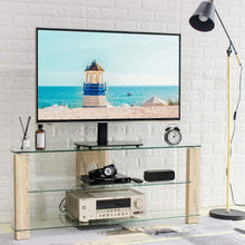 Load image into Gallery viewer, Rfiver Universal Tabletop TV Stand Base with Swivel Mount Height Adjustable fit Most 32" - 65" LCD LED Flat Panel Screen or Curved TVs, Black