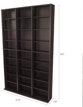 Load image into Gallery viewer, Atlantic Oskar Adjustable Media Cabinet - Holds 756 CDs, 360 DVDs or 414 Blu-Rays\/Games, 21 Adjustable and 6 Fixed Shelves PN in Espresso