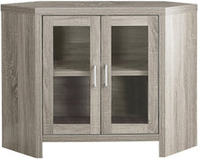 Load image into Gallery viewer, Monarch Specialties I Corner with Glass Doors TV Stand, 42", Dark Taupe