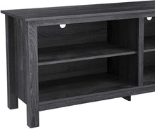 Load image into Gallery viewer, Rockpoint Plymouth Wood TV Stand Storage Console, 58", Charcoal