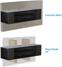 Load image into Gallery viewer, FITUEYES Wall Mounted Audio\/Video Black Wood Grain for Xbox one \/PS4\/ vizio\/Sumsung\/Sony TV DS210002WB