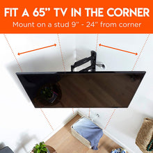 Load image into Gallery viewer, ECHOGEAR Corner TV Wall Mount for TVs Up to 65" - Easy to Install Single Stud Design for Maximum Wall Compatibility - 24" of Smooth Extension Plus Swivel, Tilt, Finish with Built-in Cable Management
