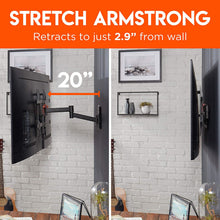 Load image into Gallery viewer, ECHOGEAR Full Motion TV Wall Mount for TVs Up to 58" - Smooth Extention, Swivel, Tilt - Wall Template for Easy Install On 1 Stud - After Install Level & Hide Cables with Built-in Cable Management