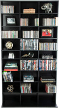 Load image into Gallery viewer, Atlantic Elite Media Storage Cabinet - New\/Improved Tower, Stores 837 CDs, 630 Blu-Rays, 531 DVDs, 624 PS3\/PS4 Games or 528 wii Games with 9 Fixed Shelves, PN38408117 in Black