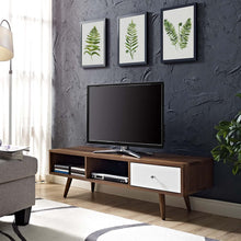 Load image into Gallery viewer, Modway Transmit Mid-Century Modern Low Profile 55 Inch TV Stand in Walnut