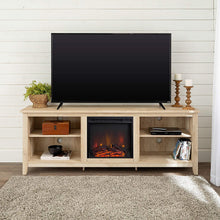 Load image into Gallery viewer, WE Furniture Minimal Farmhouse Wood Universal Stand for TV's up to 64" Flat Screen Living Room Storage Shelves Entertainment Center, 58 Inch, Espresso