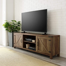 Load image into Gallery viewer, Walker Edison Furniture Company Farmhouse Barn Wood Universal Stand for TV's up to 64" Flat Screen Living Room Storage Cabinet Doors and Shelves Entertainment Center, 58 Inch, Grey Wash