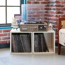 Load image into Gallery viewer, Way Basics Extra Large Cube Stackable LP Album Shelf, Vinyl Record Storage (Tool-Free Assembly and Uniquely Crafted from Sustainable Non Toxic zBoard Paperboard), White