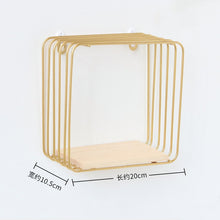 Load image into Gallery viewer, Nordic Iron Hexagonal Grid Wall Storage rack Shelf Wall Hanging Geometric Figure Wall Decoration Living Room decorative shelf