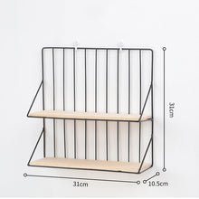 Load image into Gallery viewer, Nordic Iron Hexagonal Grid Wall Storage rack Shelf Wall Hanging Geometric Figure Wall Decoration Living Room decorative shelf