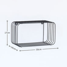 Load image into Gallery viewer, Nordic Iron Hexagonal Grid Wall Storage rack Shelf Wall Hanging Geometric Figure Wall Decoration Living Room decorative shelf