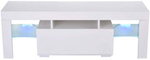 Load image into Gallery viewer, Kadola US Fast Shipment White TV Stand with Lights, Modern LED TV Cabinet with Storage Drawers,High Gloss TV Stand for 43/55/50/65 Inch TV Living Room Entertainment Center Media Console Table

