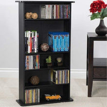 Load image into Gallery viewer, Atlantic Drawbridge Media Storage Cabinet - Store &amp; Organize A Mix of Media 240Cds, 108DVDs Or 132 Blue-Ray\/Video Games, Adjustable Shelves, PN37935726 in Black
