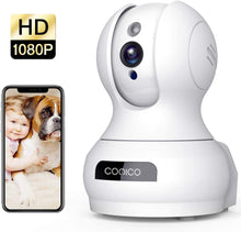 Load image into Gallery viewer, Wireless Camera, 1080P HD WiFi Pet Camera Baby Monitor, Pan\/Tilt\/Zoom IP Camera for Elder\/Nanny Security Cam Night Vision Motion Detection 2-Way Audio Cloud Service Available Webcam White
