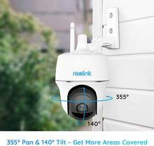 Load image into Gallery viewer, Reolink Argus PT w\/Solar Panel - Wireless Pan Tilt Solar Powered WiFi Security Camera System w\/Rechargeable Battery Outdoor Home Surveillance, 2-Way Audio, Support Alexa\/Google Assistant\/Cloud
